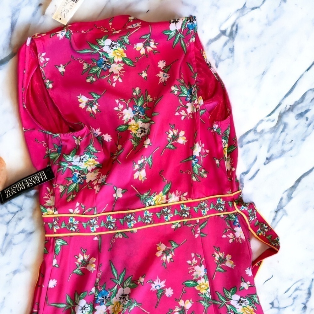 New York & Co. NWT Pink Floral Wrap Maxi Dress Size XS Sleevless - Picture 12 of 13
